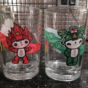 2008 Beijing Olympic Glasses from McDonald's - Red and Green